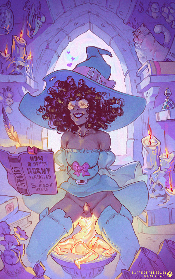 sabs_art's tweet photo. Some spell books are just essential for any femboy witch library ^^ https://t.co/e3nlVEnWk9