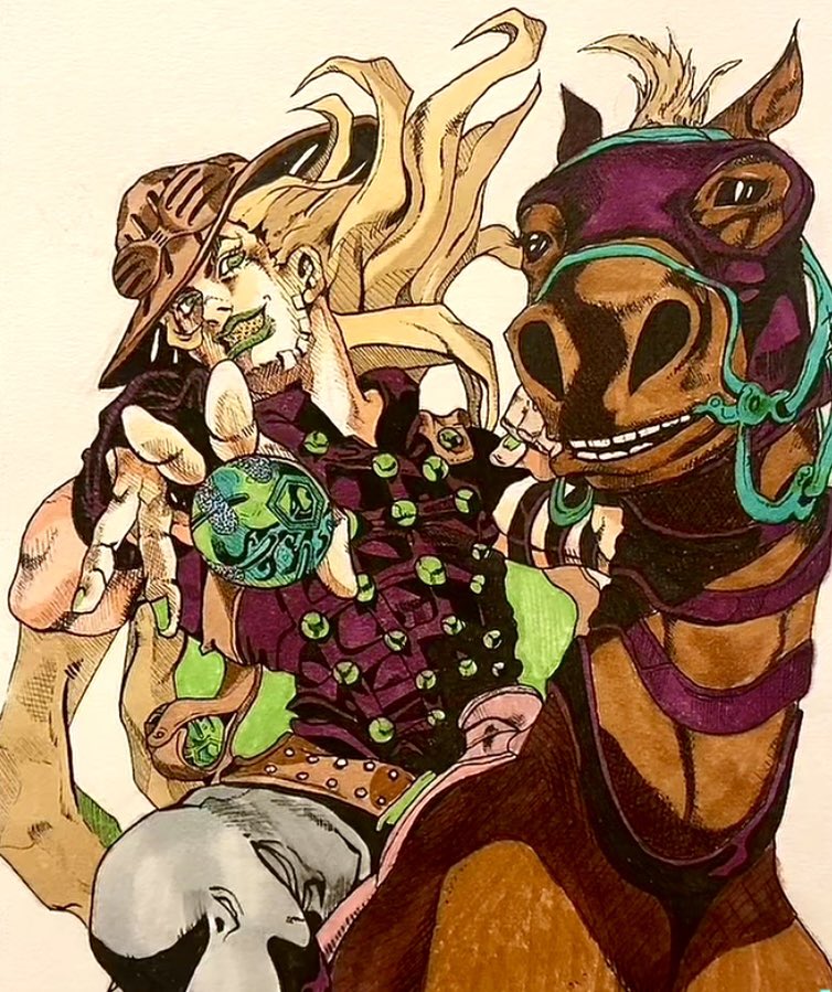 mievroart's tweet photo. gyro zepoopy #jjba #jojo #JoJosBizarreAdventure #steelballrun #gyrozeppeli #ジョジョの奇妙な冒険 https://t.co/hmjS7cPqgn