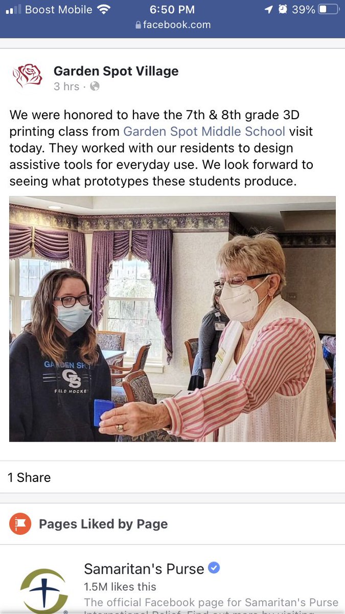 So excited to collaborate with residents from @gsvillage_ to #design and #3dPrint #assistiveDevices to aid with daily tasks! @ELANCOSD #ModernWork #Collaboration #DesignThinking