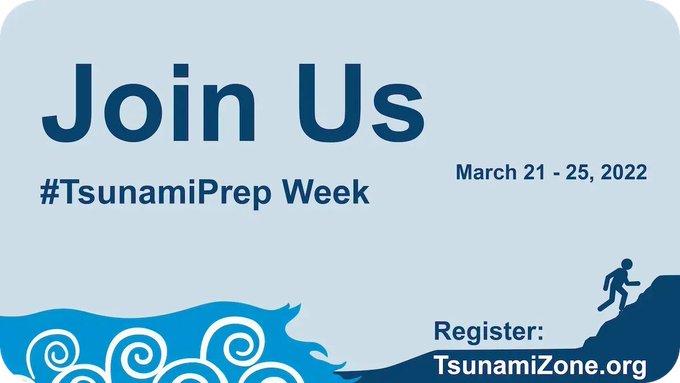 California's Tsunami Preparedness Week is next week (March 21 – 25)! Learn how you can participate and join more than 240,000 already registered in getting prepared for tsunamis: https://t.co/nwHSwZPAAB. #TsunamiPrep 
@thetsunamizone @Cal_OES @CAGeoSurvey https://t.co/nztx5yA348