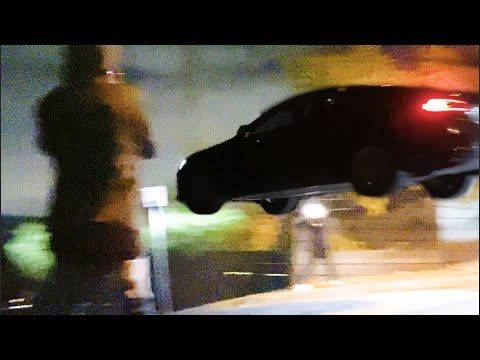 CARandDRIVER's tweet photo. Police searching for driver who jumped wrecked @Tesla in viral video: https://t.co/KwlxIjJHlE https://t.co/T69vJdRX90
