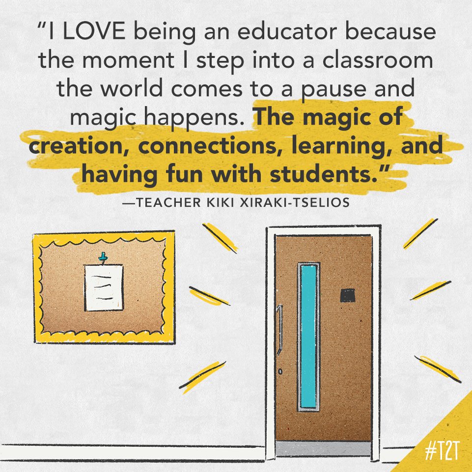 teacher2teacher's tweet photo. Something special happens when Ts enter a classroom, says T @kyriakixt. ❤️

#LoveTeaching #BeTheOne #ChampForKids https://t.co/PKUXZkU8F0