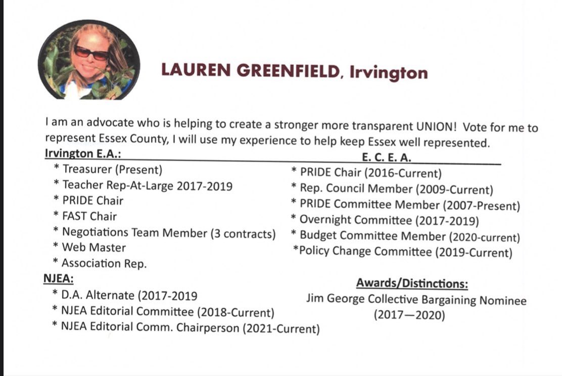 irvington_ea's tweet photo. Irvington’s treasurer Lauren Greenfield is running for ECEA Secretary!  She’s a proven leader who will get the job done!! Vote Lauren! https://t.co/Nivd1g8c3s