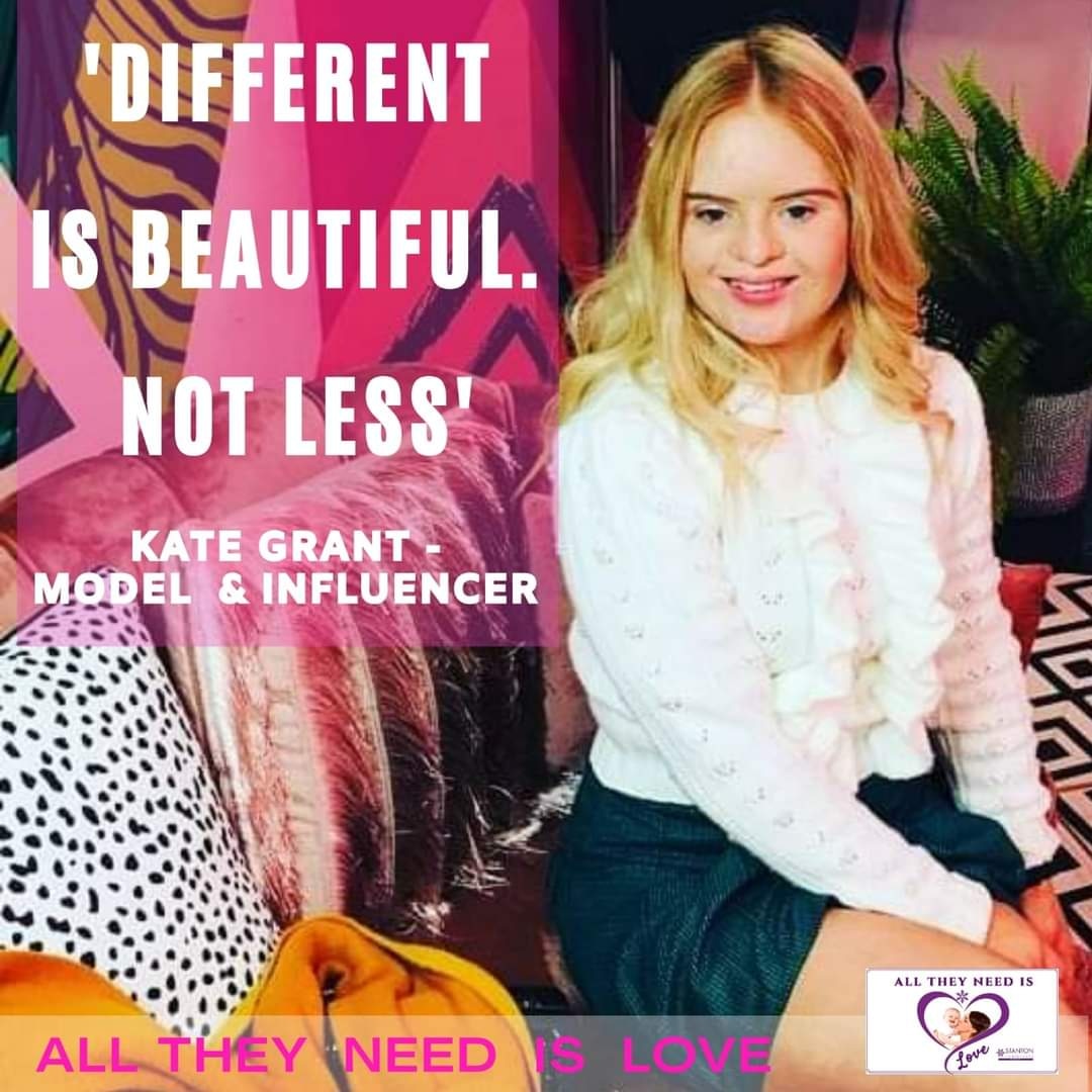 'Every person with Down syndrome is unique and special and deserve to be accepted for who they are. I am an individual,with hopes, dreams,ideas,opinions,likes and dislikes. My finger print is unique just as I am'
Kate Grant, Model,Northern Ireland. #WDSD2022