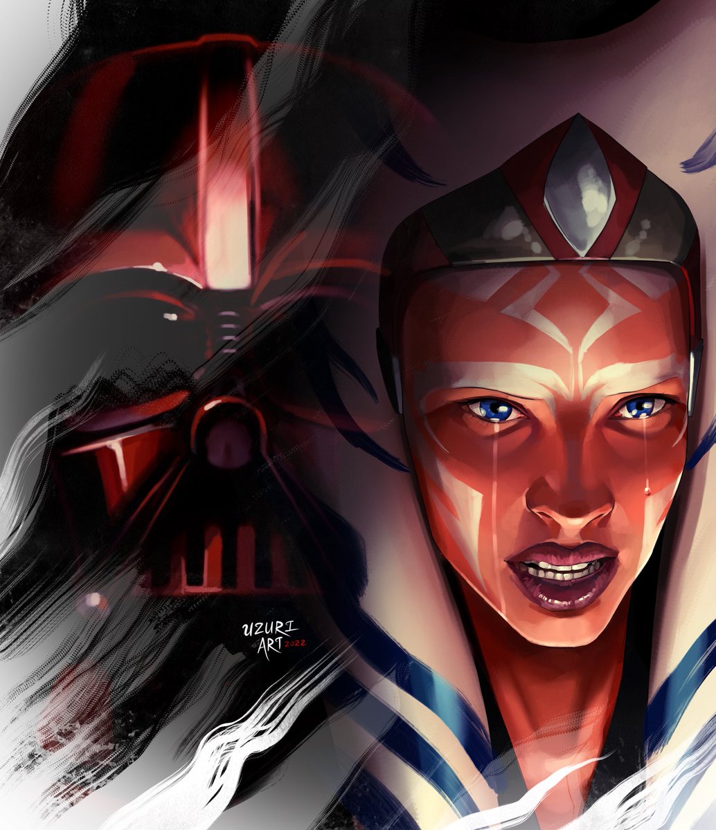 uzuriartonline's tweet photo. My set of portraits focusing on the tragedy of Anakin Skywalker continues with Ahsoka Tano. 

#StarWars #digitalart #fanart https://t.co/qpzrbSrIu3