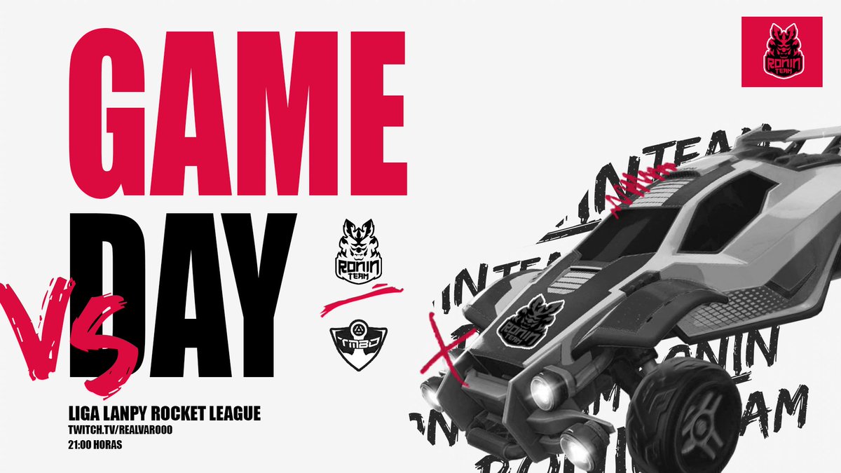 roninteamgg's tweet photo. [#ROCKETLEAGUE]

Hoy tenemos partido de la LIGA LANPY de Rocket League vs #TMBO

⏰21:00
📺https://t.co/Dbb4KyzSUm

#RiseOfRonin https://t.co/jd14Z3sXzX
