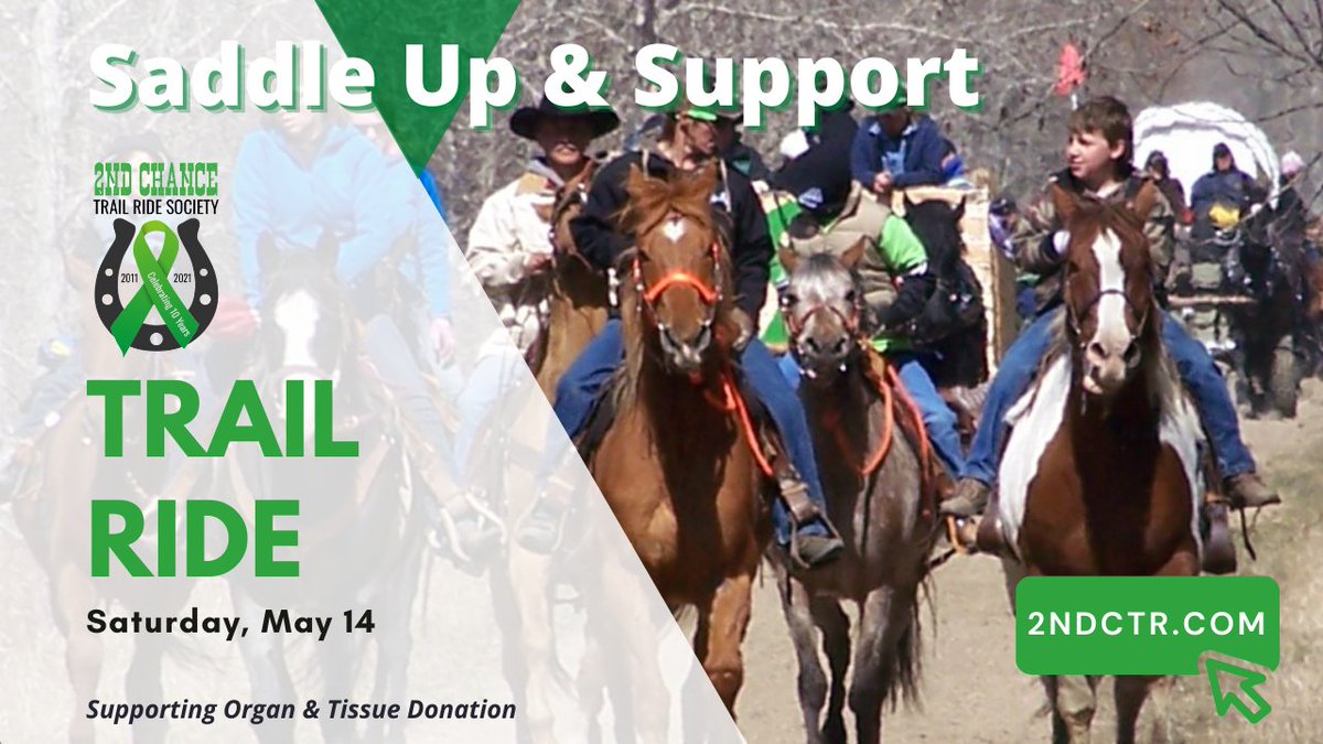 2ndCTR_Society's tweet photo. SADDLE UP & SUPPORT 🐴
Join us for our 11th Annual Trail Ride -
Saturday May 14, 2022.
All participants riding a horse or driving a wagon will need their Alberta Equestrian Federation membership.
https://t.co/yBa6kvrNVH
#organdonationawareness
#beadonor
#fundraiser
#save8 https://t.co/vYRDiCv4jF