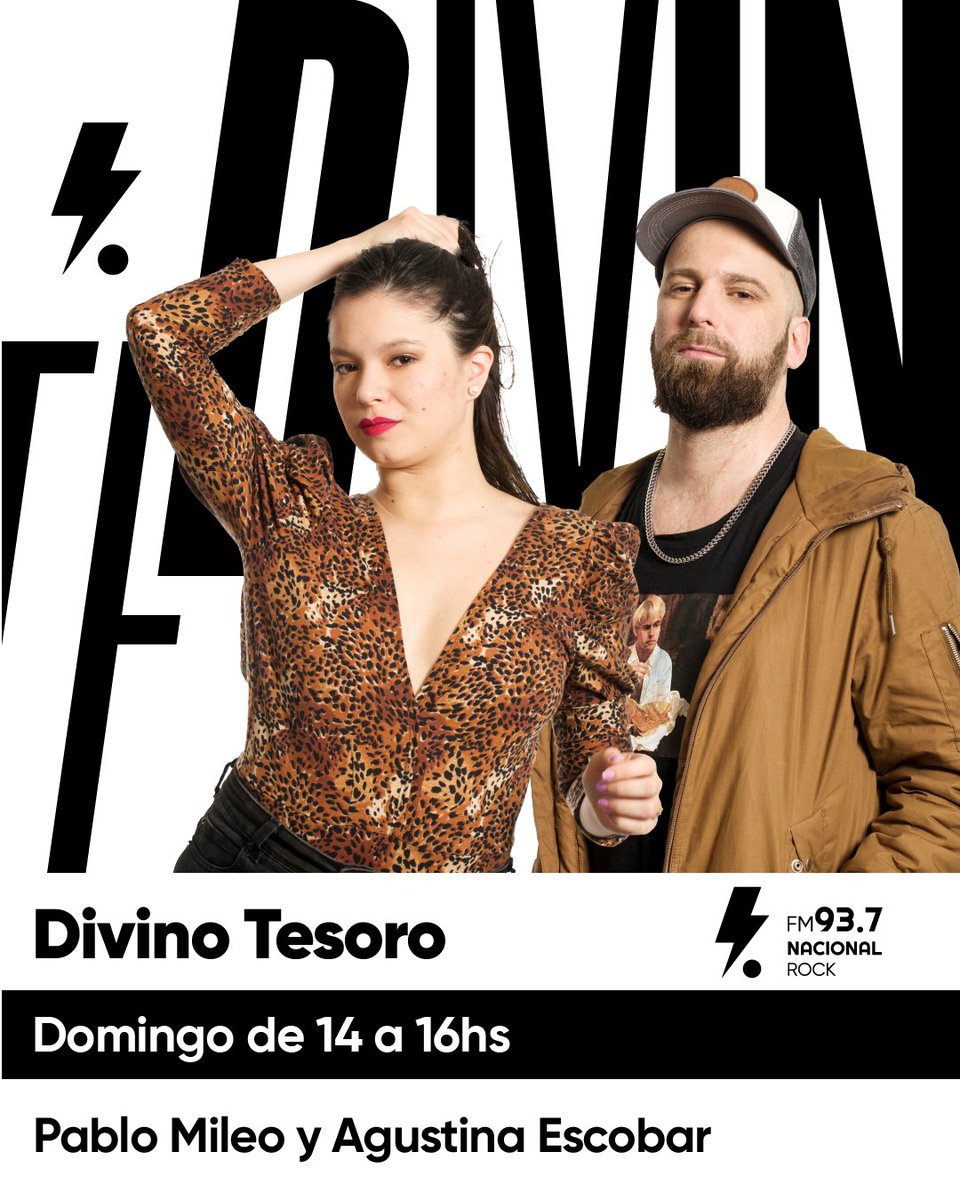 🎙️ AIRE
Comienza #DivinoTesoro con <a href="/pablomileo/">Pablo Mileo</a> y <a href="/chiniescobar/">agustina</a>

📻 FM 93.7
💻 nacionalrock.com
📱 11 3939 8888