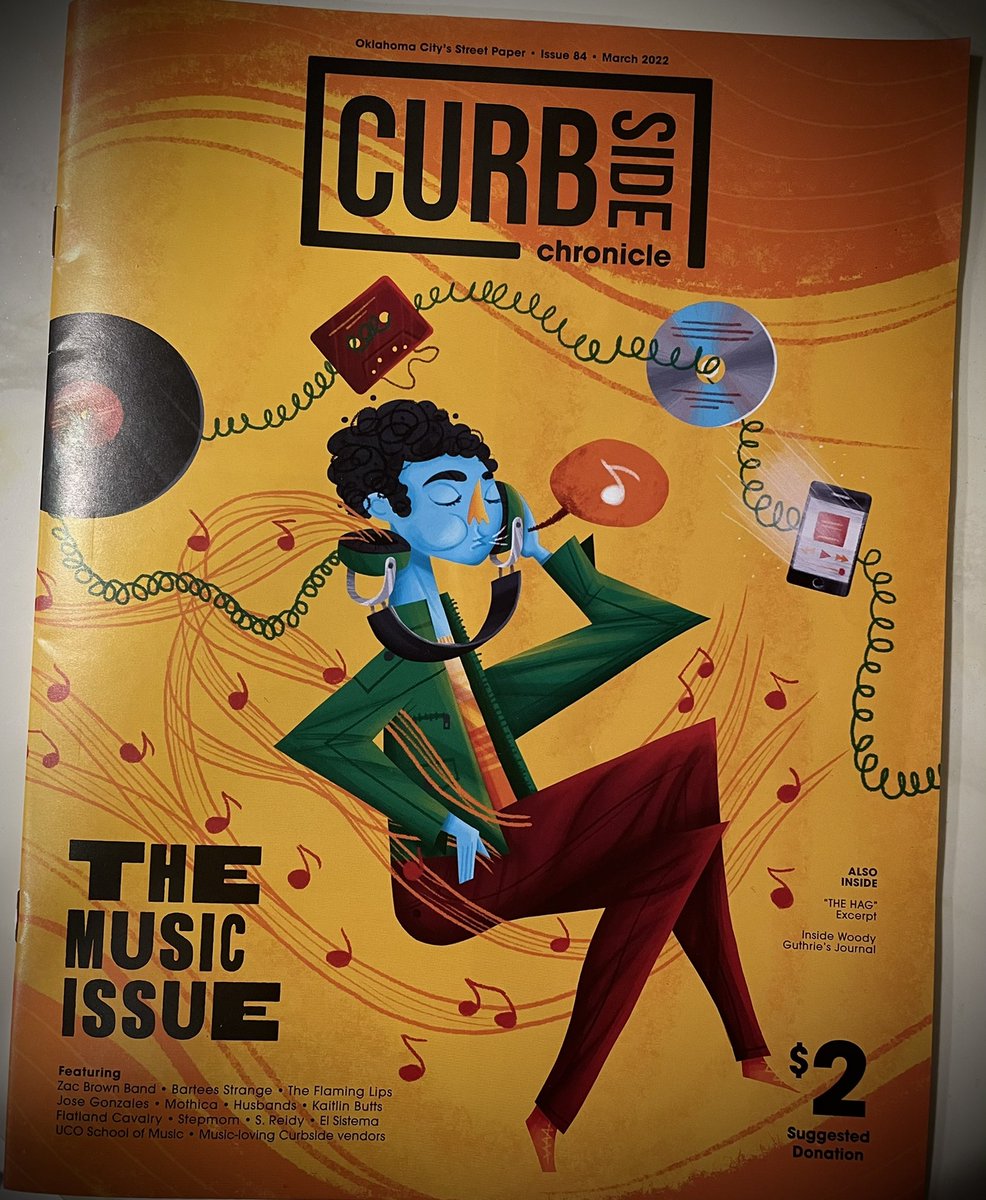 KayThompson2185's tweet photo. The new issue of @CurbsideOKC makes my Okemah 💜 happy! ✌️❣️🎵 #MusicIssue #WoodyGuthrie #IComeFromAPlaceCalledOkfuskee https://t.co/nNuQWtzttF