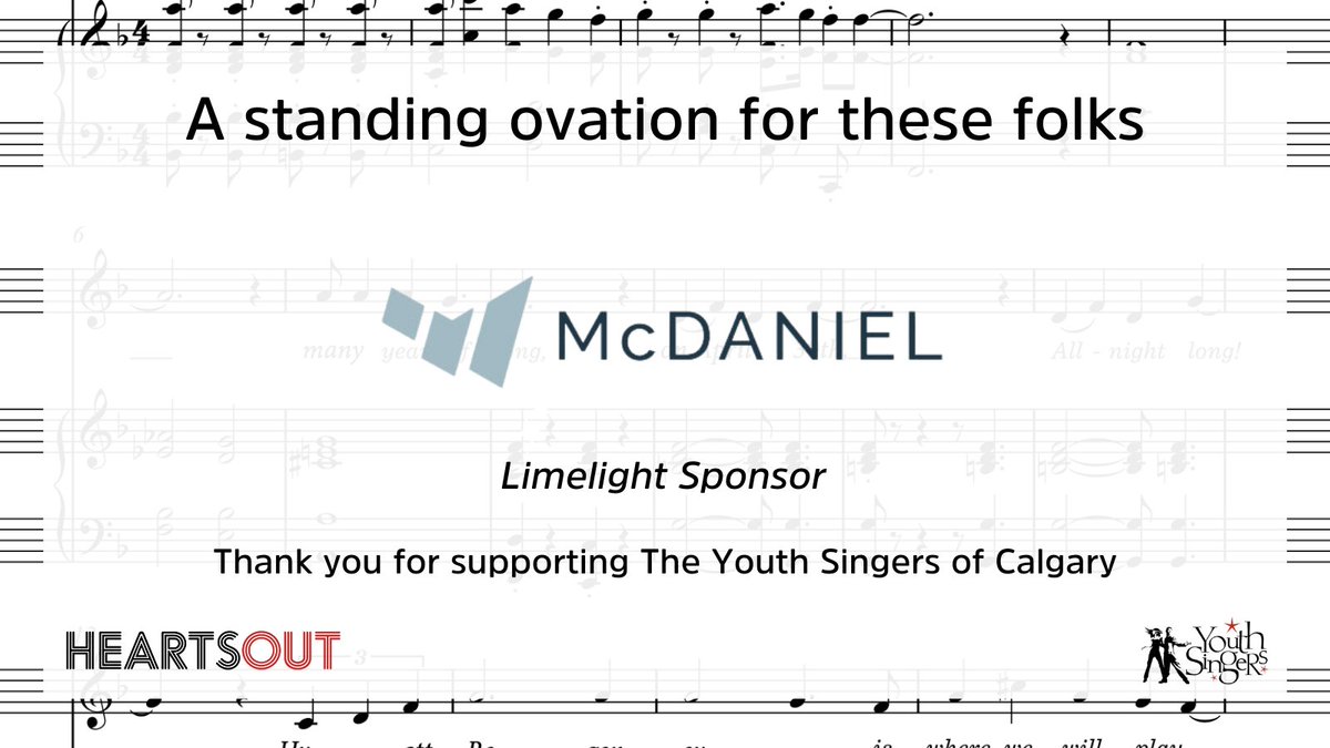 heartsoutyyc's tweet photo. Let’s give a standing ovation to one of our Limelight sponsors! We would like to extend our gratitude to McDaniel for sponsoring HEARTS OUT. We are thankful for McDaniel’s commitment to giving back to the community. To learn more about McDaniel, visit https://t.co/NS67yolzVX https://t.co/m970spDDRk