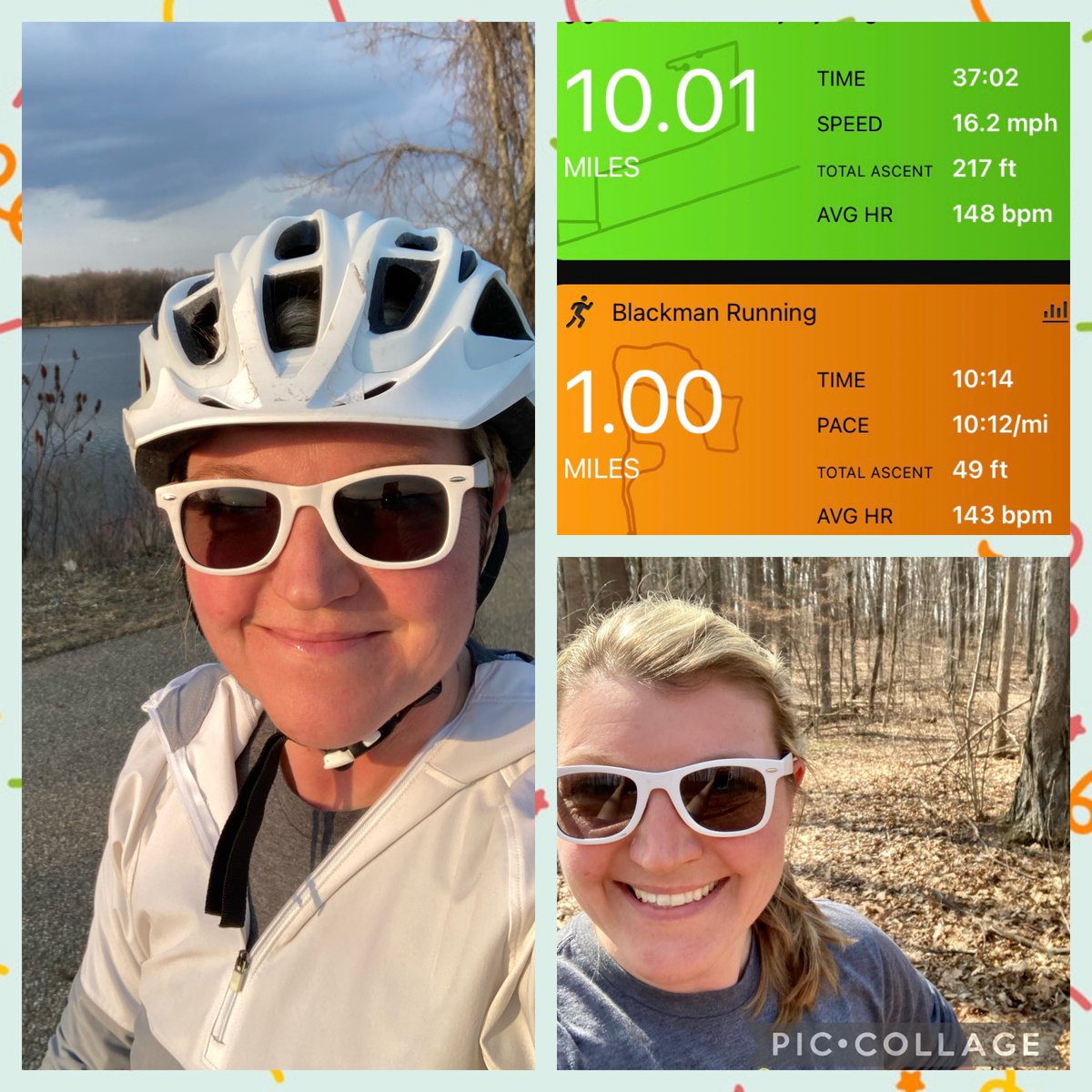 TannerLovesTRo's tweet photo. Got in the double today! 🏃🏼♀️🚴🏼♀️ Hit the trails behind school for the #BabyGoatChallenge and then rode #FallingWaters while Goose danced. 💛 https://t.co/a42f0I9qWO