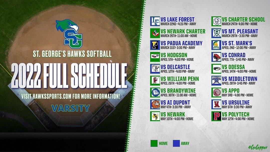 Our 2022 Season Schedules!

Come out and support our Lady Hawks! 🥎💙💚

Link to schedules: hawkssports.com/page9544