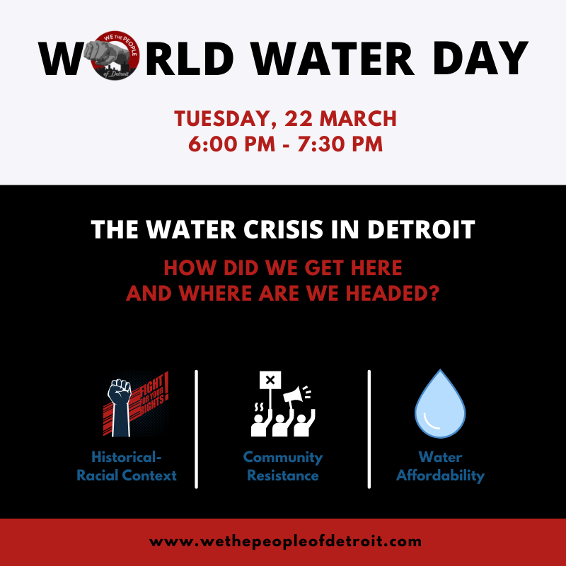 The water crisis in Detroit has a long history. Yet many are unaware of the insidious practices that led us here. Water rates are continually rising, &amp; citizens are left without water. Register for the webinar to learn how you can make a difference!

us02web.zoom.us/webinar/regist…