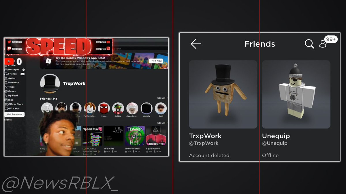 RTC on X: @IShowSpeed 's account TrxpWork has been BANNED off