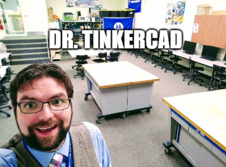 CyclonePLTW's tweet photo. @MrKarasch he did not go to 9 years of tinkercad school to be call MR..... https://t.co/LNYjOo0X7L