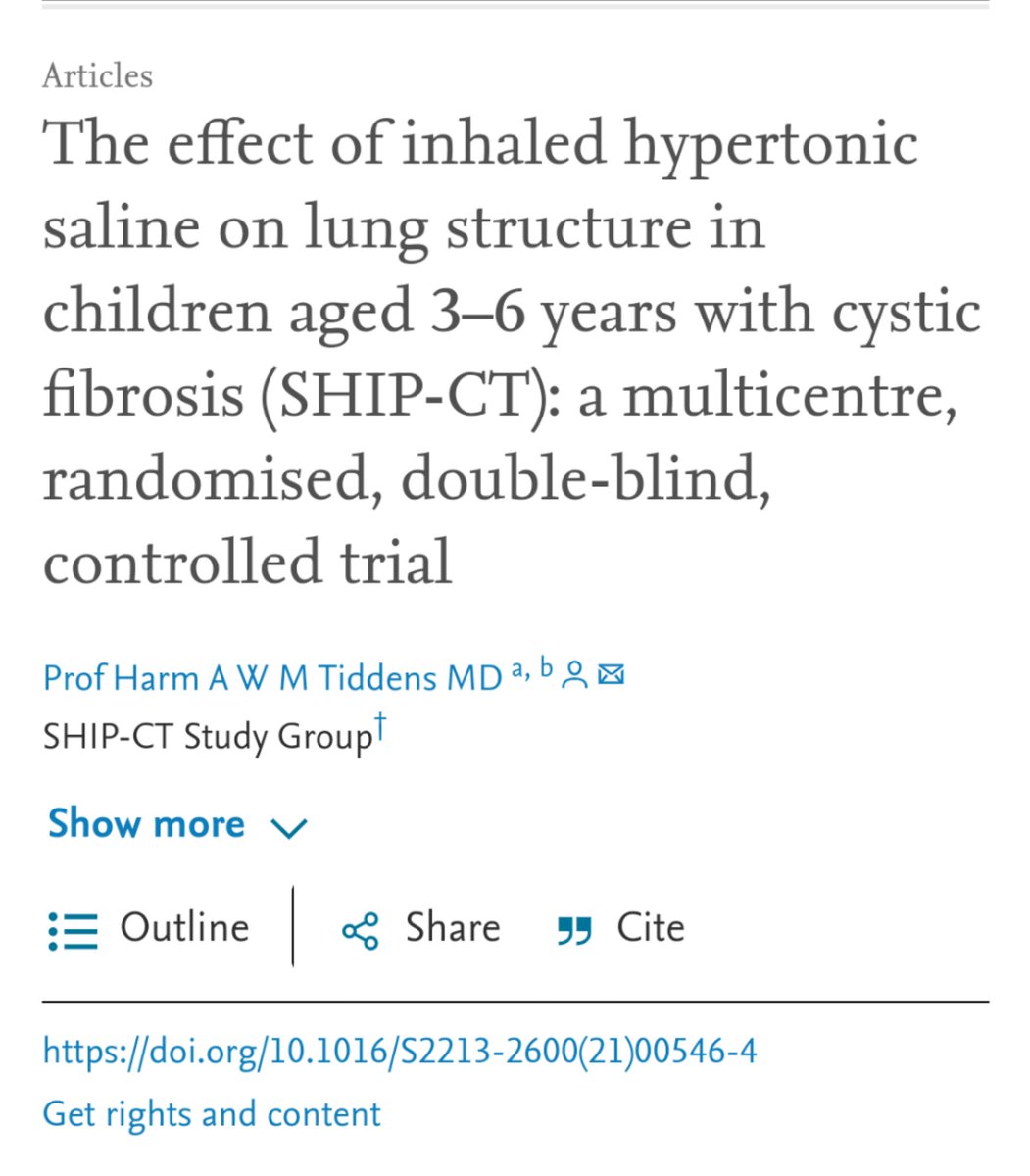 functionallungs's tweet photo. Hypertonic Saline prevents progression of lung disease and formation of bronchiectasis in Cystic Fibrosis. Amazing research. Let's hope for more evidence to support its use in non-CF bronchiectasis soon! https://t.co/EXQw5FJXV4