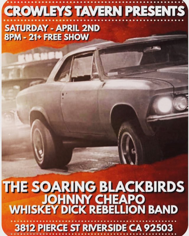 Johnny_Cheapo's tweet photo. I put together a band to do a few punk shows. Here’s the first live show I will do in over 2 years.
#punkrock #punkrocknroll #Riverside #crowleys #postpandemic https://t.co/ngHAI6N7sl