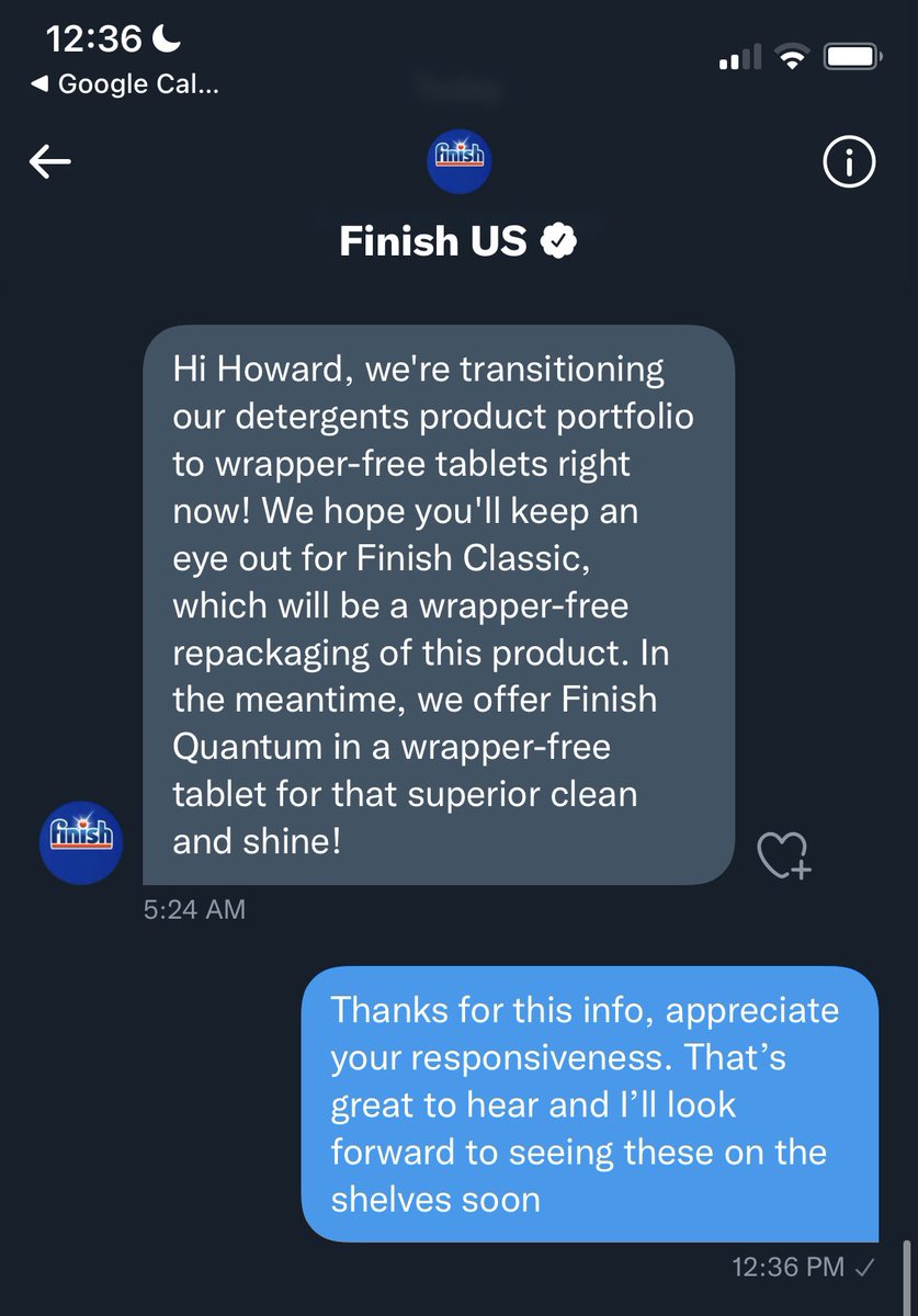 howardhunt's tweet photo. Thanks for DMing a helpful response @FinishDetergent - I’ll leave it in the comments here for others to reference. Look forward to seeing the new products on shelves soon 🙏🏻 https://t.co/K2KV4l4W4F