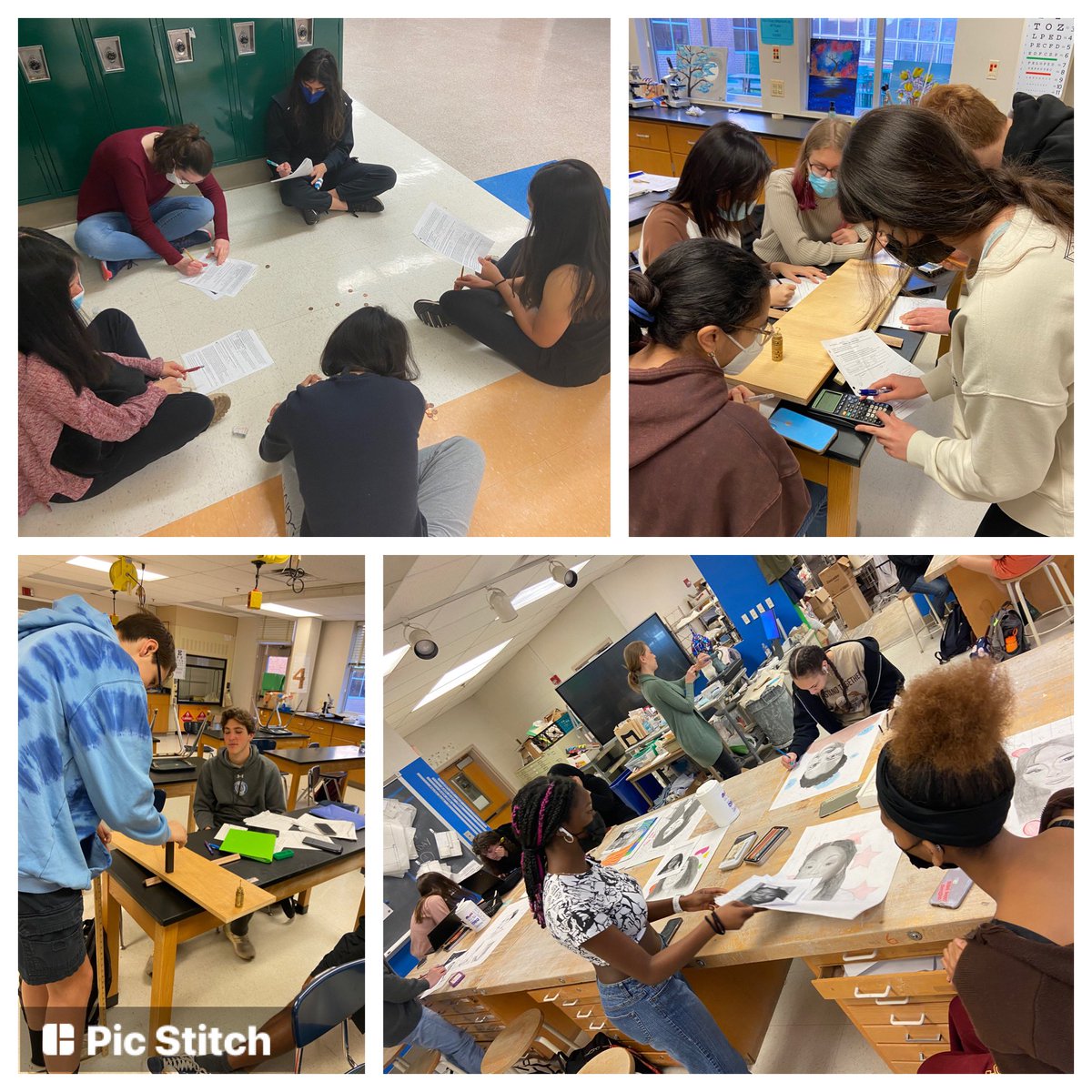 Science, Art, Math…  Great learning and student collaboration happening all over the building. It’s a very good day to be a Bulldog. #wchs #betterthanever