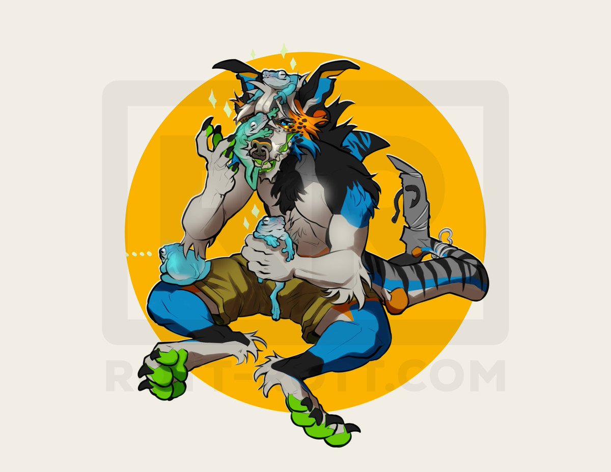 Another pet commission!! I love that more people are wanting more of these! Peep the 🐸 🐸 🐸 🐸 
Fullbody chibi w/ pets for Vyshanee !