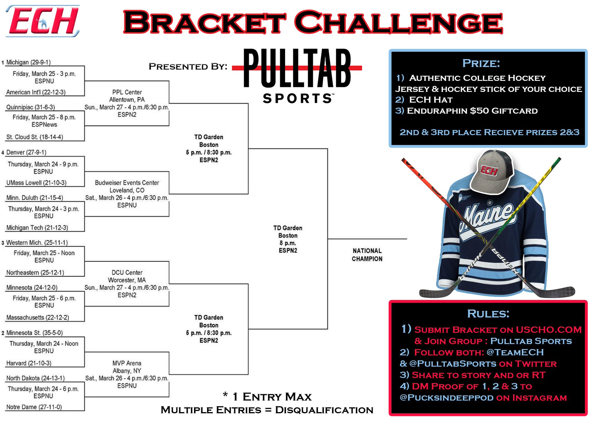 EVERYTHING COLLEGE HOCKEY on Twitter "🚨ECH BRACKET CHALLENGE IS HERE!🚨