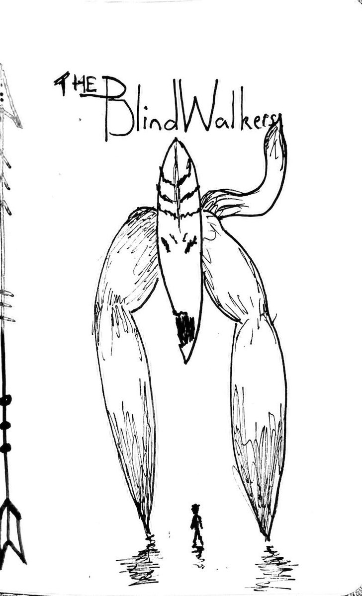 DanAllenFilms's tweet photo. With three minutes to spare, here is the THE BLIND WALKER. The latest #MonsterADay sketch. With size reference. https://t.co/0qfPgBisVX
