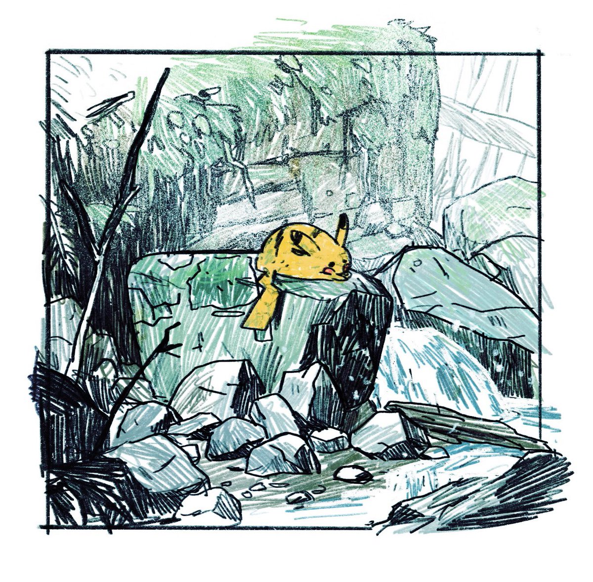Next time you're in the forest, look out for a resting Pikachu by a small stream :) 