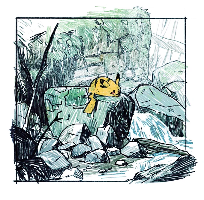 Next time you're in the forest, look out for a resting Pikachu by a small stream :) 