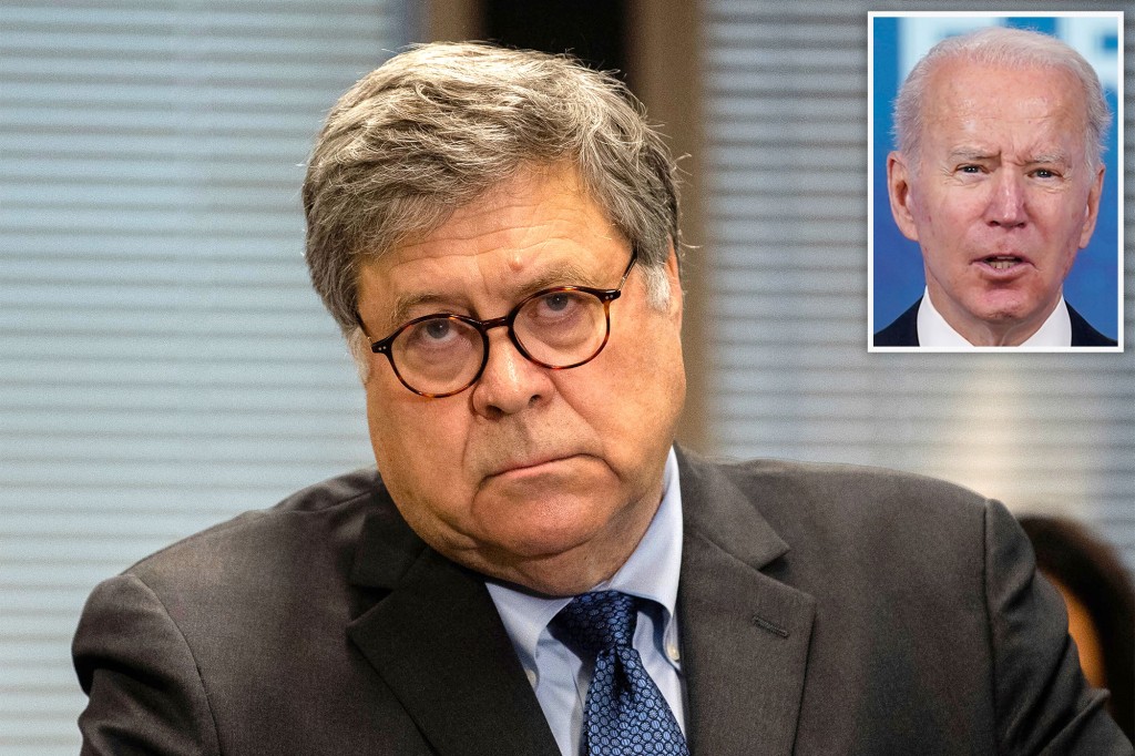 nypost's tweet photo. Barr: Biden 'lied to the American people' about his son Hunter's emails https://t.co/JdqYzELJUt https://t.co/vC63CqwxSA