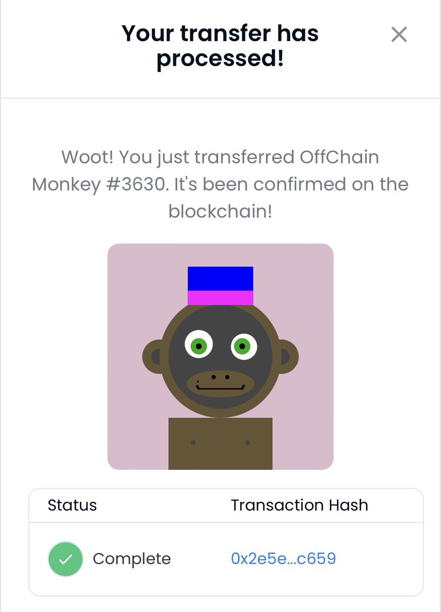 OCMGenSister's tweet photo. 👋 @BrugalPapi here’s your first @OCMGenSister - OnChain and totally Off-The-Chain! Welcome to the Tribe! #OCMSIS #OffChainMonkey https://t.co/8No4ltARWN https://t.co/DjDJpRvOLX