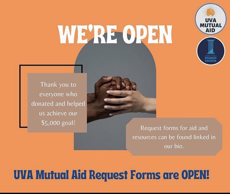 UVAMutualAid's tweet photo. Grant requests are open NOW! Link here https://t.co/vPaXAKVCXv https://t.co/ioiVFnFDu5
