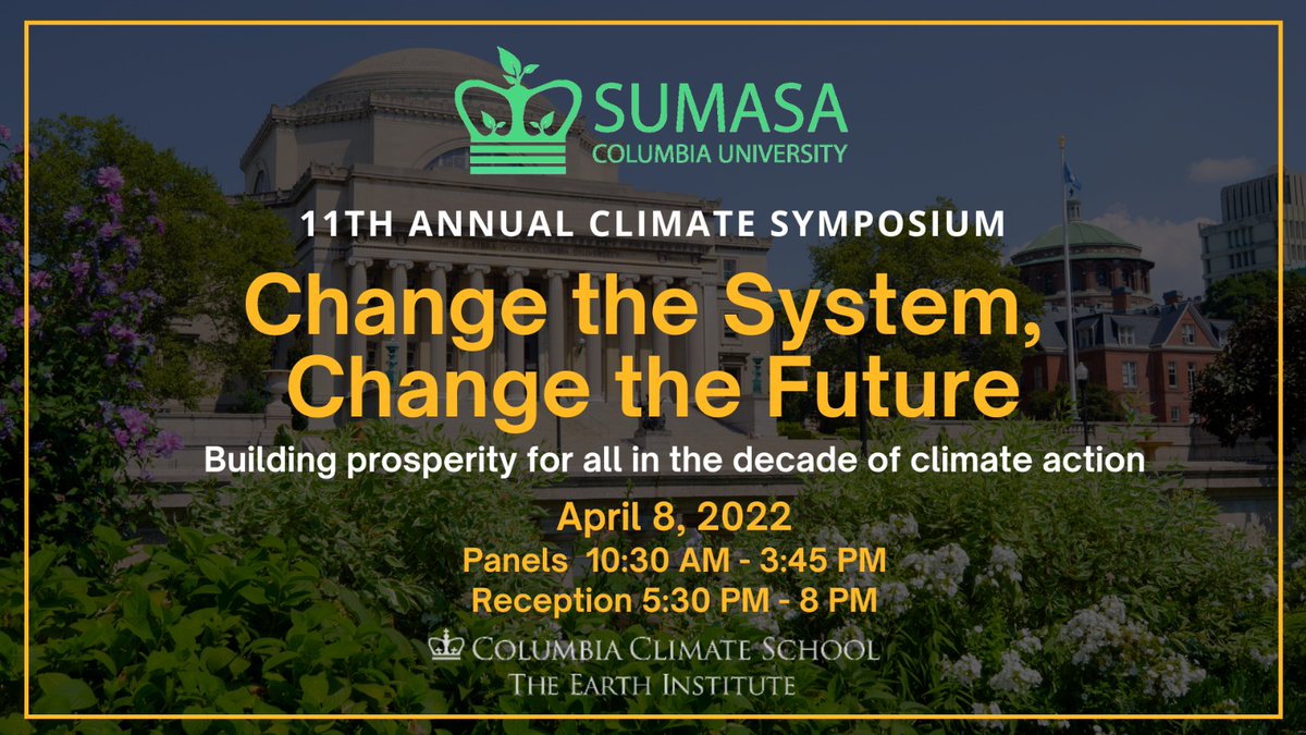 On April 8, join our growing community of visionaries and practitioners to move beyond individual action and catalyze for #systemchange.

SUMASA invites you to our 11th Annual Symposium - Change the System, Change the Future. 
#Sustainability
Register Now: cglink.me/2iD/r1430479