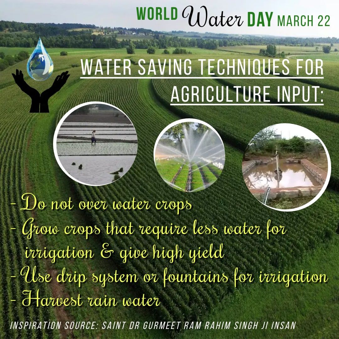 InsanRukesh's tweet photo. Saint Gurmeet Ram Rahim Ji, has made millions of people to pledge that they will do their every bit to conserve water. They will not waste it unnecessarily. Save water 💦💦 save future.

 #WorldWaterDay . https://t.co/Zevx02KmCs