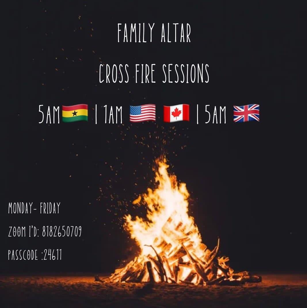 Great News !! Our Family Altar Cross Fire Session kicks off tomorrow morning at 5am GMT, 1am EST These are going to be life defining prayer sessions that would transform your daily lives by firing 🔥you up for exploits. Regards , Ps Jeshrun #CrossFirePrayers #ByTheSpirit