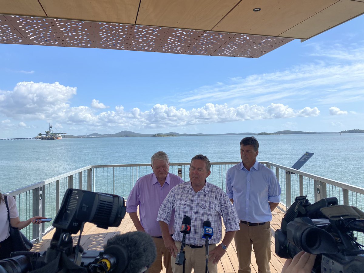 nilssonjones_'s tweet photo. Colin Boyce, and Ken O’Dowd attended to help announce a feasibility study for pipelines and carbon storage infrastructure which would run from Gladstone to the Surat Basin, as well as SA. #auspol Taylor couldn’t say how many jobs or $ is directly for #Gladstone https://t.co/39vN4Z5T05