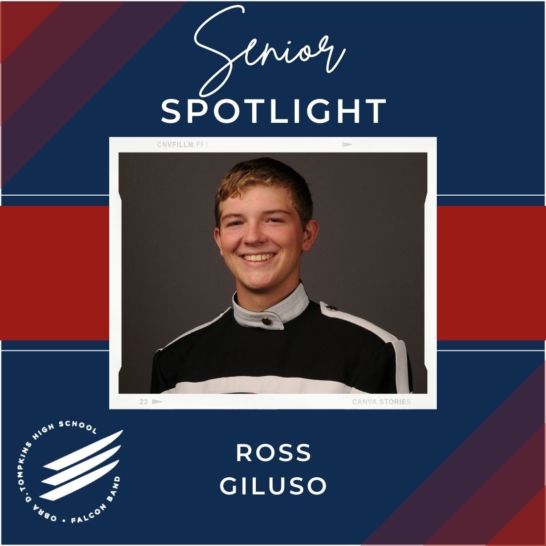 othsbandtweet's tweet photo. Ross Giluso plays the trumpet and plans to obtain a degree in music performance after graduation. His favorite band memory is playing a solo for Danza Española in the Alamodome in San Antonio. https://t.co/rF4jujAxQ6
