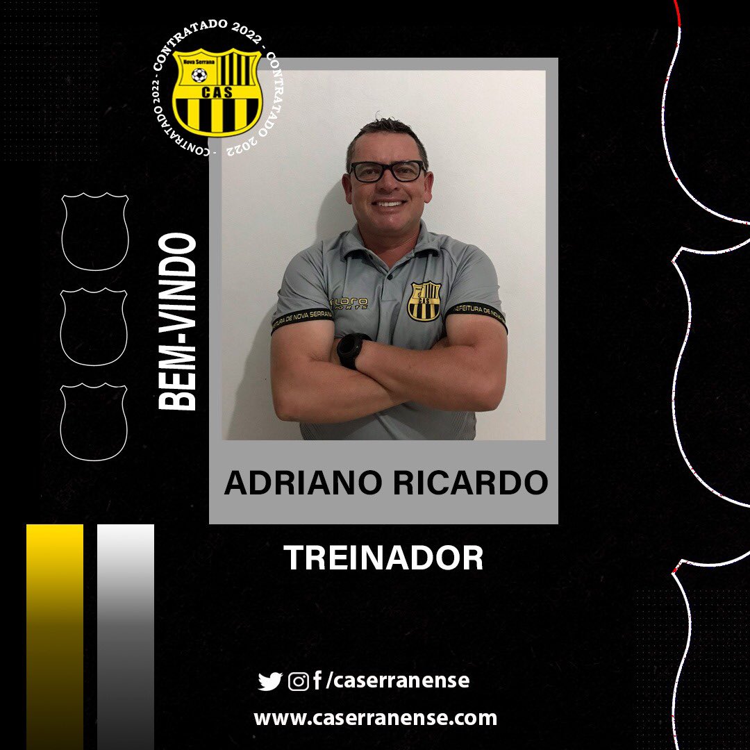 Alô torcedor! 📣🐺⚫️🟡

Chegou a hora de conhecer o novo comandante da equipe Sub 20.

Adriano Ricardo é formado em Educação Física. Possui Licença B da CBF, Pós Graduação em futebol pela UVF , Pós Graduação em  Cinesiologia, Biomecânica e Treinamento Esportivo.