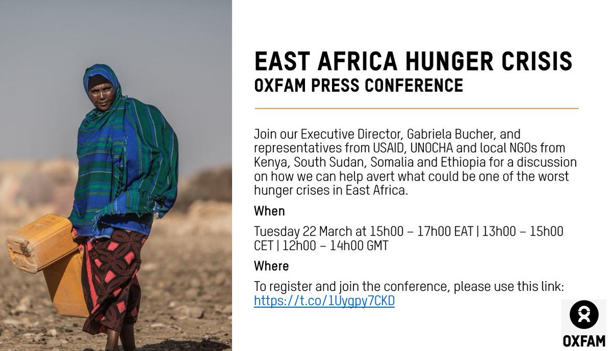 Join our ED <a href="/Gabucher/">Gabriela Bucher</a> &amp; representatives from INGOs &amp; East Africa for a discussion on how we can help avert what could be one of the worst hunger crises. 

Tuesday 22 March at 12h00 – 14h00 GMT
Register here: bit.ly/3N2O2SU