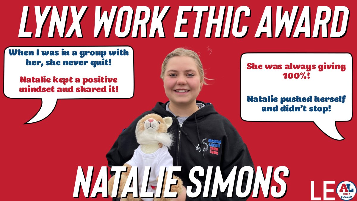 Our first character award of the season goes to Senior Natalie Simons! 

Natalie set the tone for the season with her effort and work rate the first week of practice! Her teammates noticed and she was nominated by 13 of them (a record for the weekly awards)! 
#Wptsrc #LEO