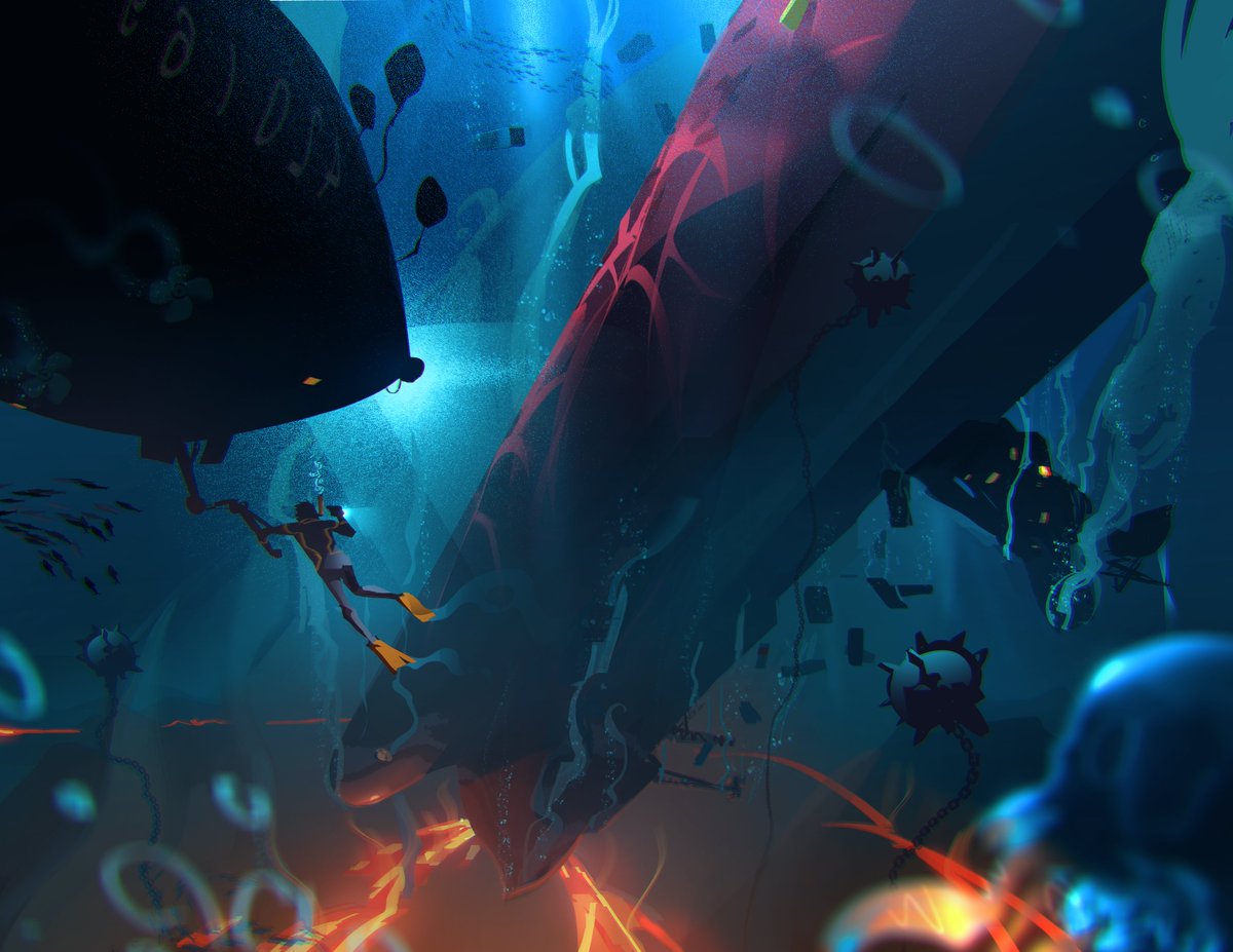 aadrian125's tweet photo. quick painting // Exploring the Underwater
#art #artwork #digitalpainting #visdev #visualdevelopment #conceptart https://t.co/1wlXXeggtW