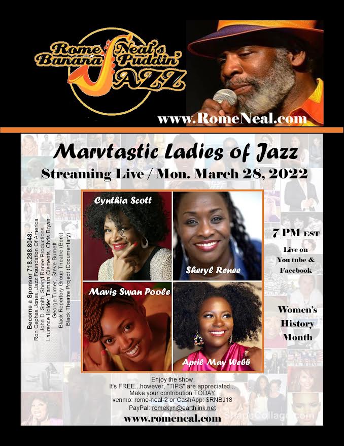 romeneal's tweet photo. Next week, Monday, March 28th @ 7 pm EST me for the MARVTASTIC LADIES OF JAZZ! https://t.co/4ZQUb8zSuv