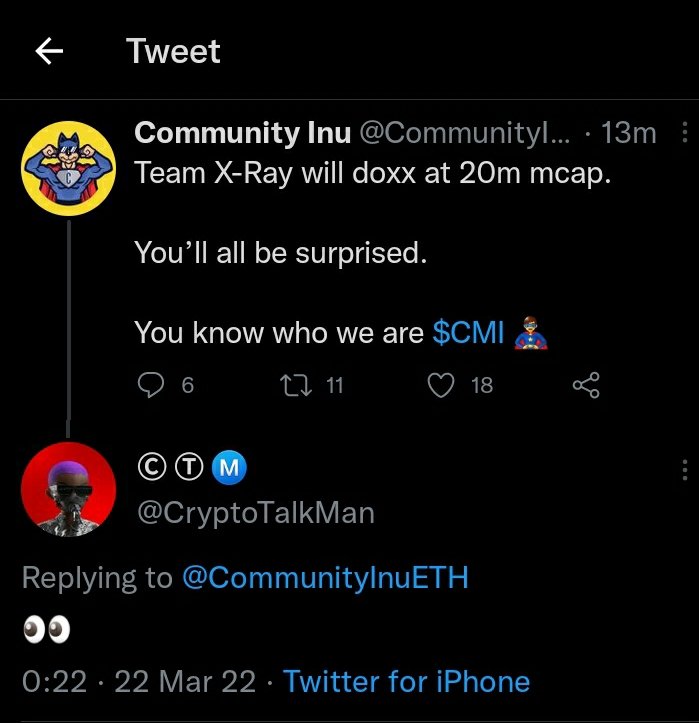 CaptainFr4n's tweet photo. @EricCryptoman Eric your buddies are in this $CMI https://t.co/TqbootAftP