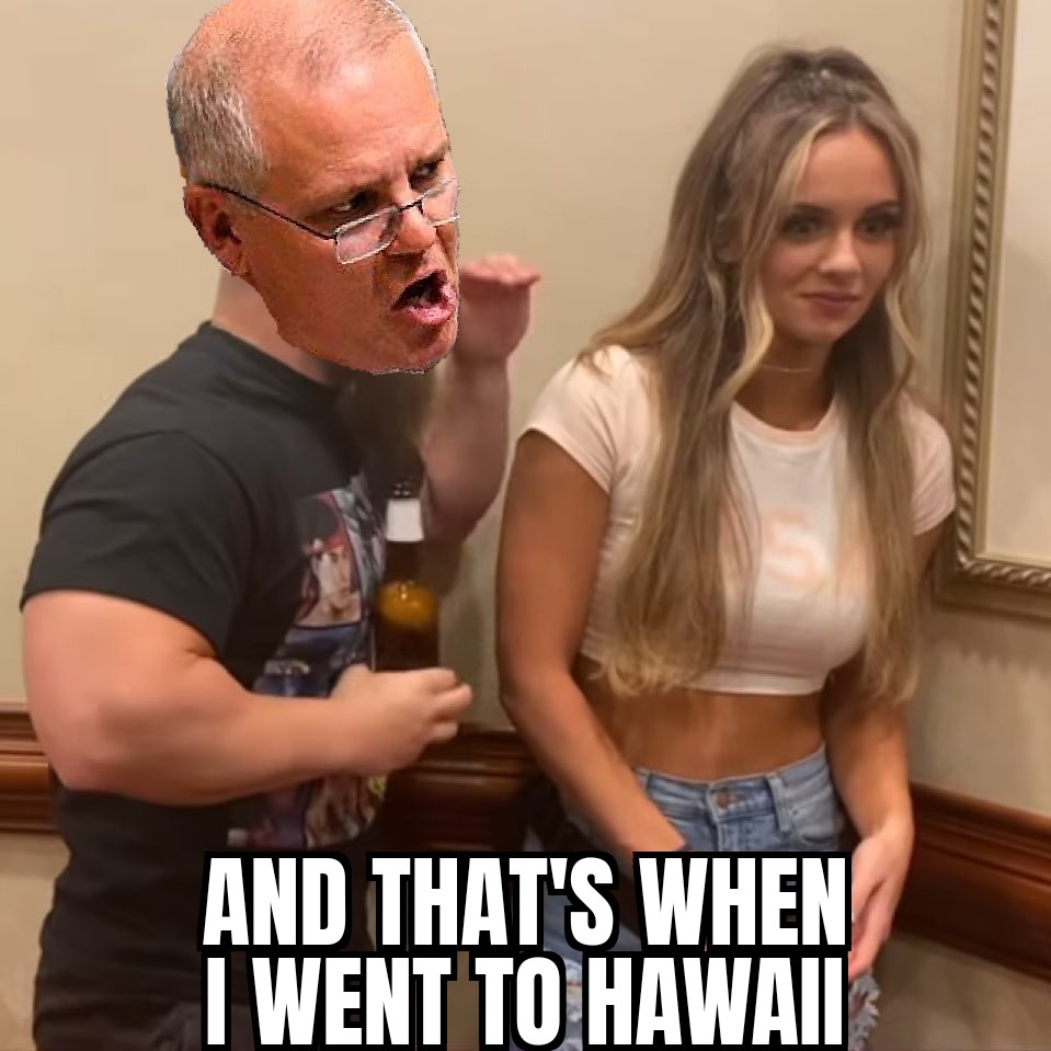 Just <a href="/ScottMorrisonMP/">Not ScoMo</a> talking about the good times.
#auspol #ScottyFromPhotoOps