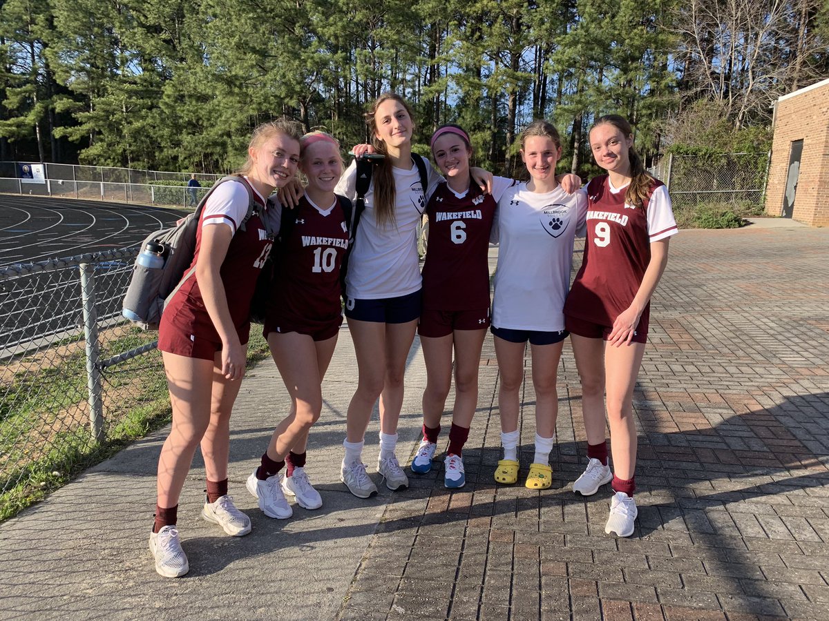 julieliddle's tweet photo. NCFC teammates on opposite sides of the field, but end the day with smiles!  NCFC 06 girls Wakefield HS vs Millbrook HS @NCFC_Youth @wakefield_wsoc1 @WolverinesWHS (WHS 2-1) https://t.co/iGGQRJNvpu