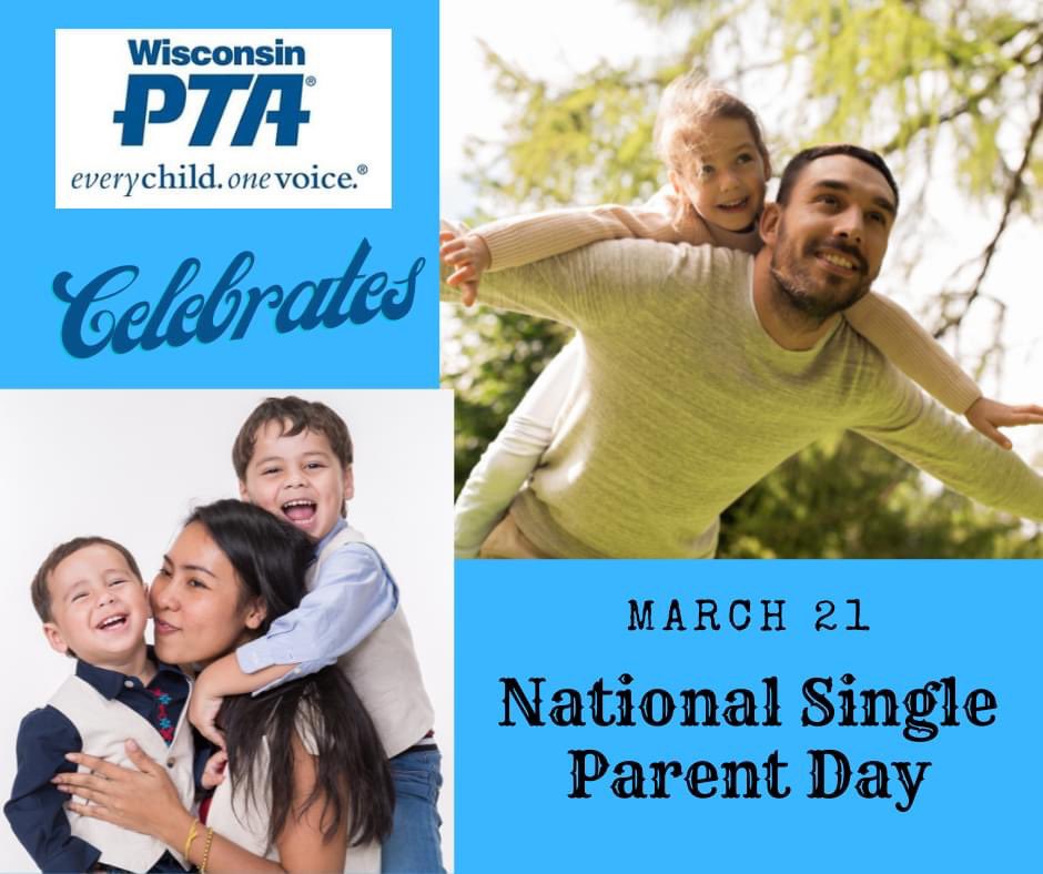 Raising children can be challenging and doing it on your own is another level. Wisconsin PTA appreciates that you take the time to volunteer and support your child and all children through your work in PTA!