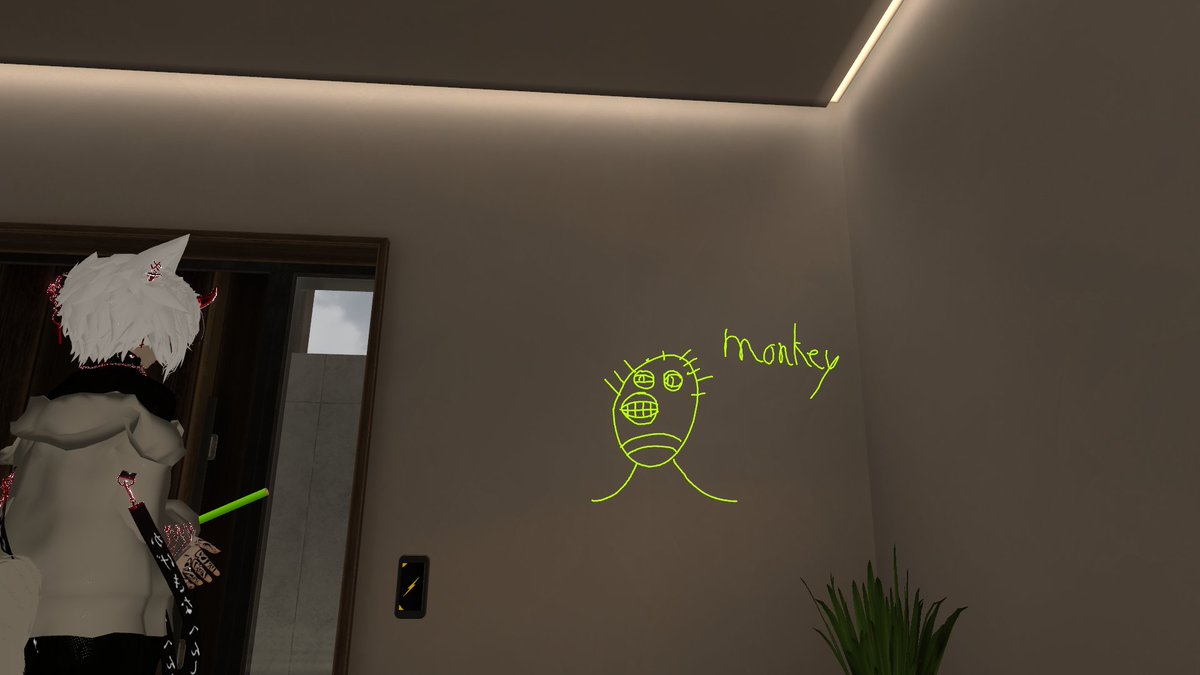 Reveil_noir's tweet photo. Recent VRC summary

1. "Dezz was here~"
2&amp;3. SCP finally appears in my house...
4. We moved around slept Dezz~ https://t.co/5il0oCDGOB
