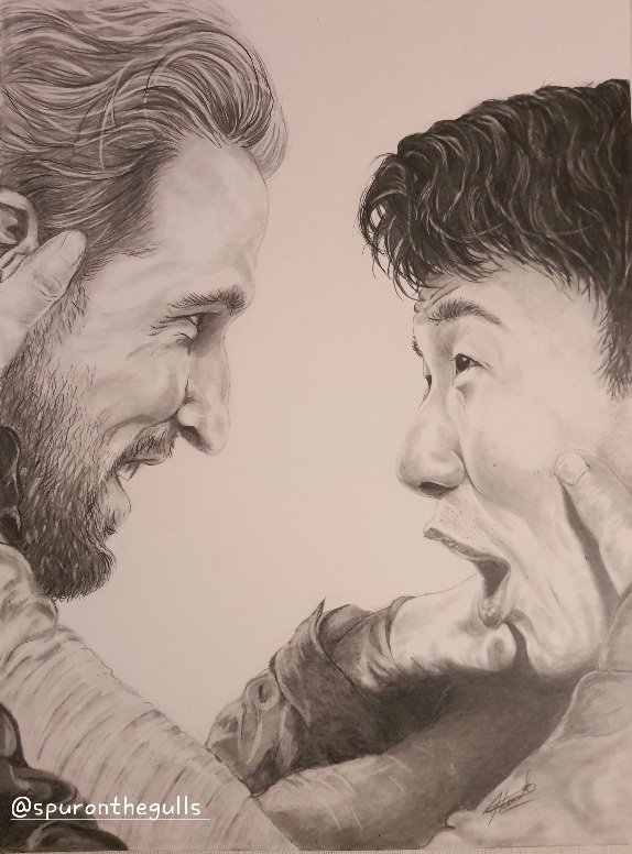 Here's my attempted sketch of the best, deadliest duo in Premier League history..

History makers, Record breakers, 
and the goal and assist combinations are simply incredible...

<a href="/SpursOfficial/">Tottenham Hotspur</a> 
<a href="/HKane/">Harry Kane</a>  and #HeungMinSon 
Hope you like...

#COYS #THFC #harrykane  #PremierLeague
