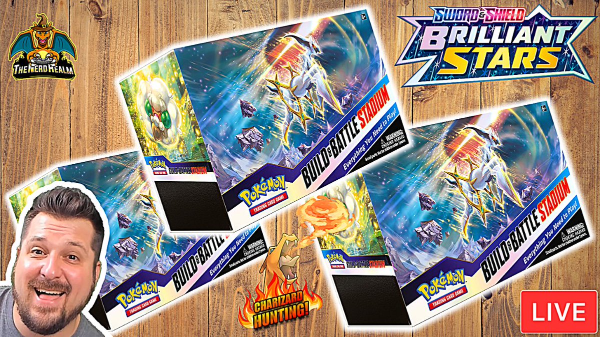 The_Nerd_Realm's tweet photo. Live Streaming Brilliant Stars Build & Battle Stadium Pokemon Cards Opening now on YouTube: https://t.co/26Goneqyr9
& Twitch: https://t.co/TWbYTn3g5H
Charizard Hunting!
#BrilliantStars #BuildBattle #Stadium #CharizardHunting #Pokemon #TheNerdRealm #YouTube #Twitch #PokemonCards https://t.co/eu4j3eY0LZ