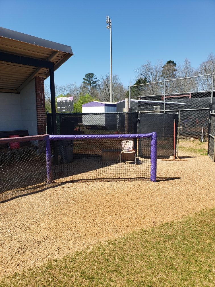 Dugout fence extension complete!  Special thanks to Coach Stephens and Laura Cochran for working hard over the weekend. Thank you!