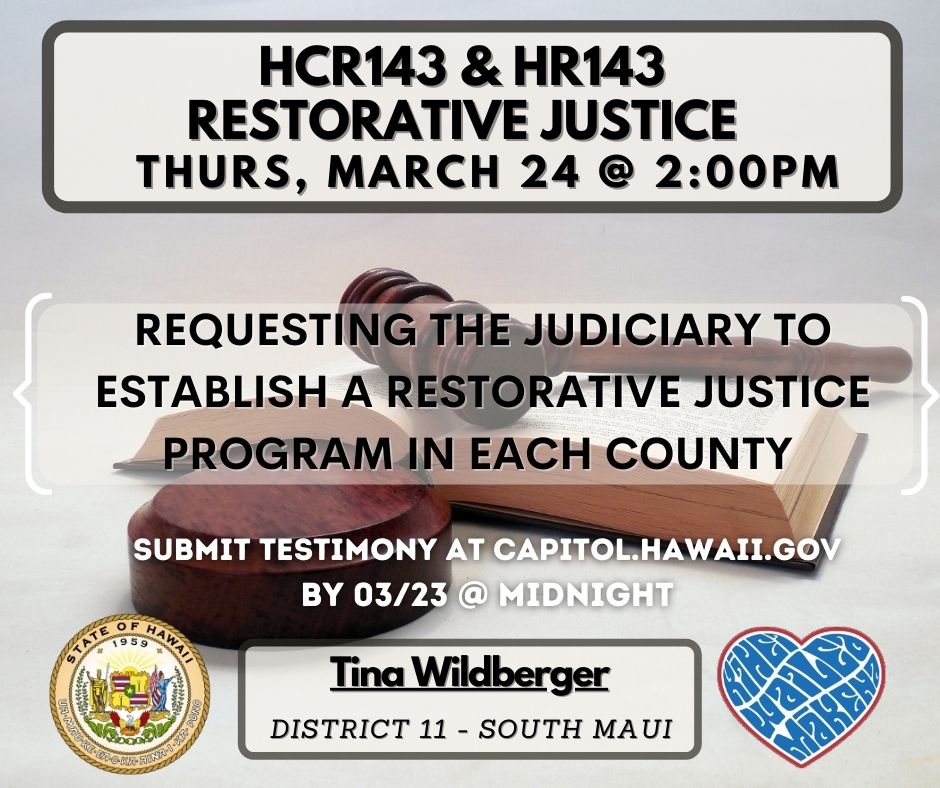 HCR143 &amp; HR143 have both been scheduled for a hearing! Submit testimony for both resolutions before Wednesday, March 23 at midnight. 
How to Submit Testimony:
lrb.hawaii.gov/par/wp-content…

Bill Status &amp; Text:
HCR143:capitol.hawaii.gov/measure_indiv.…
HR143:capitol.hawaii.gov/measure_indiv.…